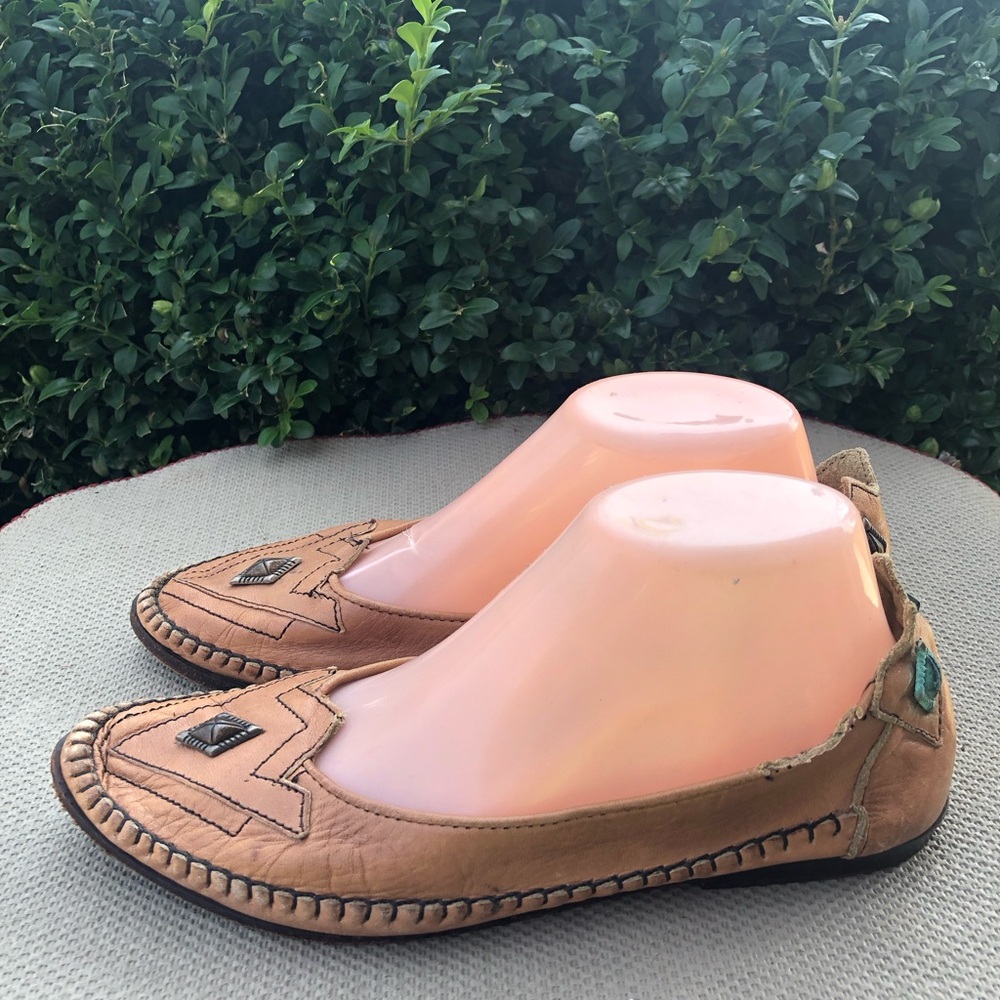 Bellini Women’s Tan genuine Leather Slip-On Loafers Shoes Size 8.5